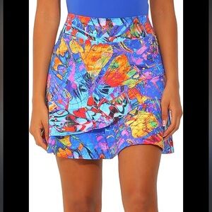 Dona Jo Tam P size 1 tennis/golf skirt multicolor tiered Small